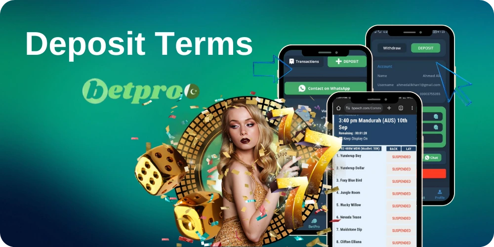 Deposit Terms BetPro in Pakistan